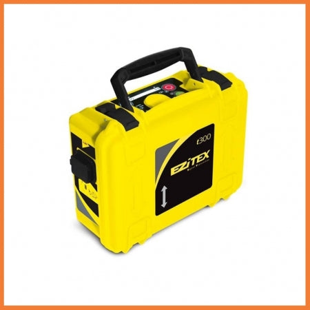Yellow and black GeoMax Signal Transmitter EZiTEX t300 used for tracing cables and pipes over large distances