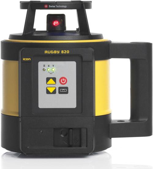 Black and Yellow Leica Rugby 820 with its self-levelling rotary laser