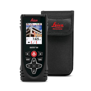 Black and red lettering Leica DISTO X4 with a screen 